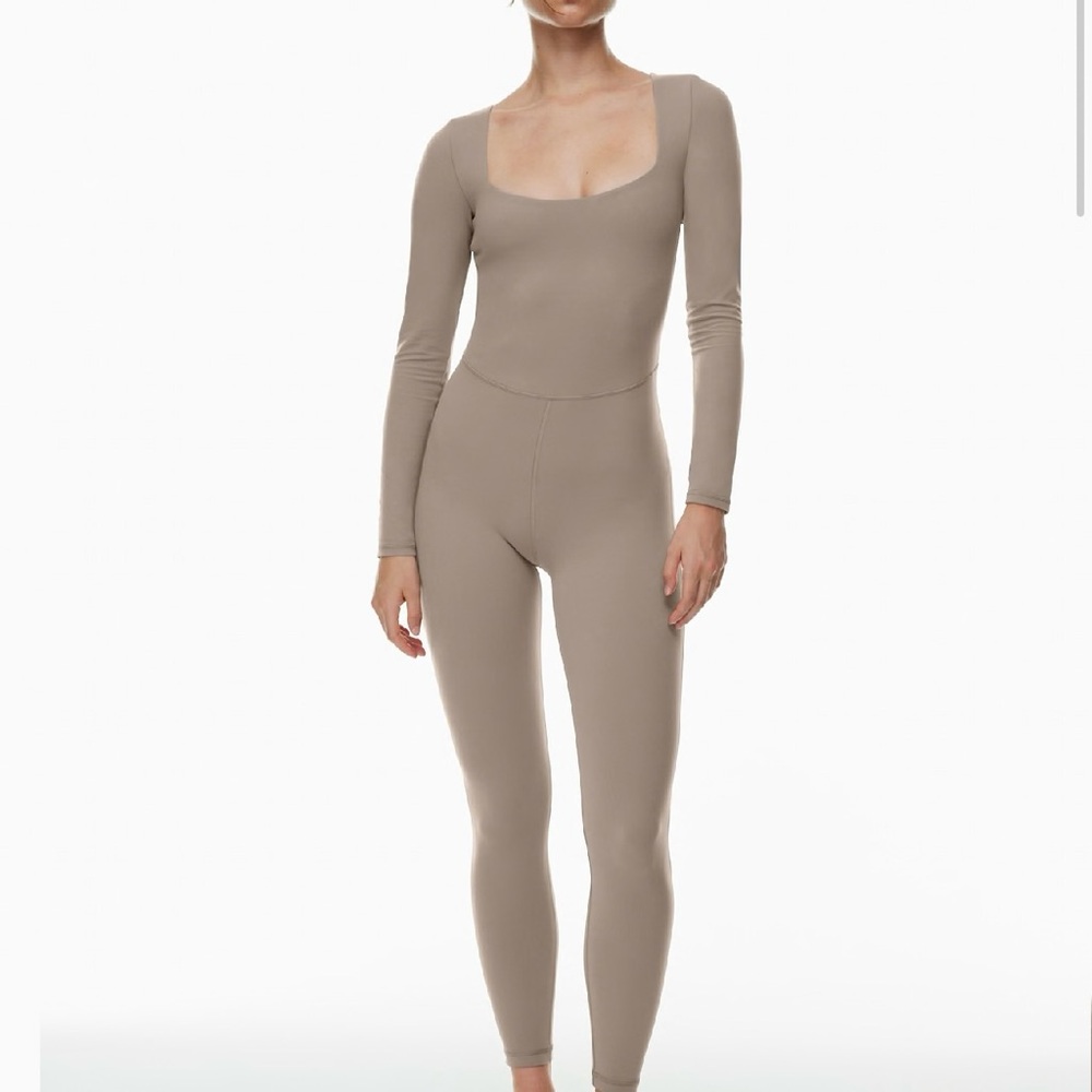 Aritzia Taupe Long Sleeve Jumpsuit